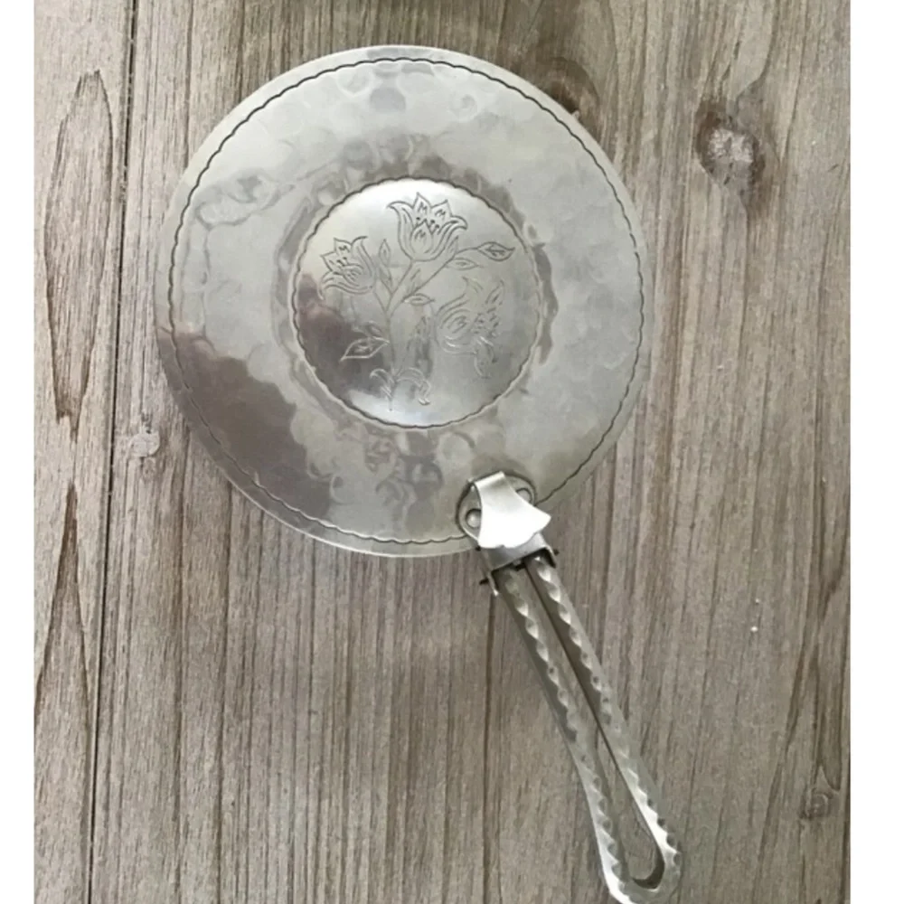 Vintage Butler's Bin Crumb Tray Handled Silver Small Pot Lid Lidded Pan Sweeper